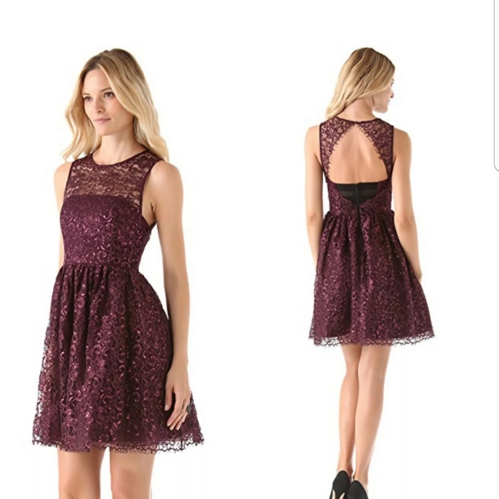 (SOLD) Alice + Olivia Ophelia Metallic Lace Dress